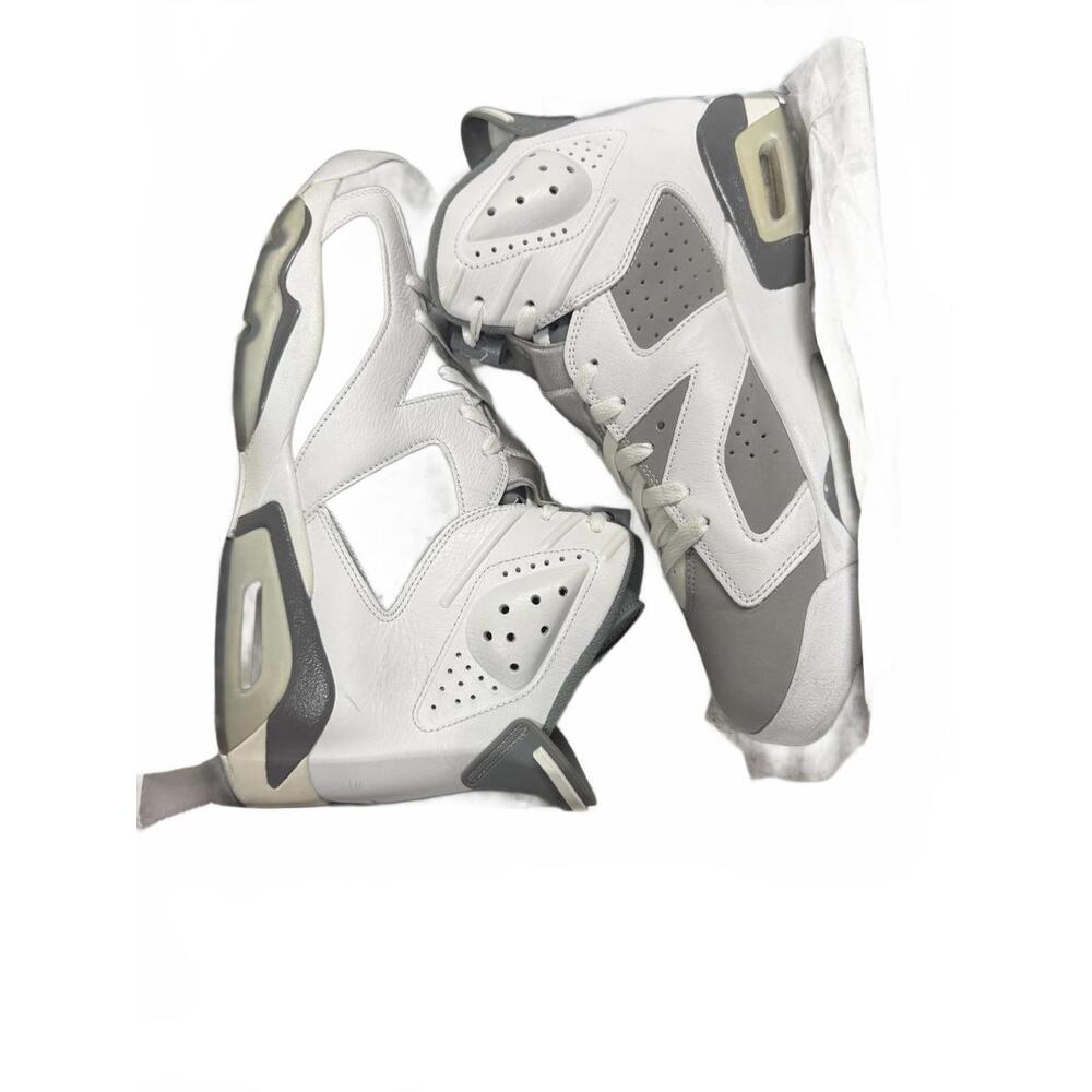 13M-Air Jordan 6 Retro White and Grey Men's Sneakers